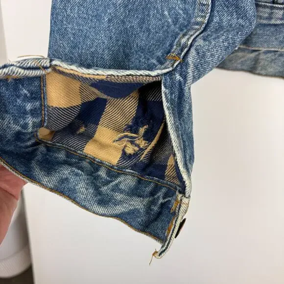 Vintage Levis 70411 Mens Lined Denim Trucker Jacker US Marine Corps Patch - 46 - Picture 10 of 14